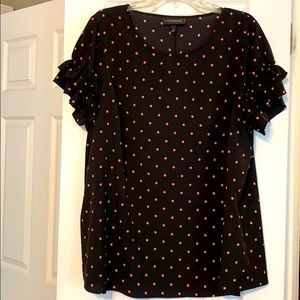 Lane Bryant- Black Ruffle sleeve Tee